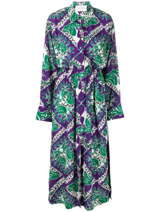 Valentino Garavani  graphic-print maxi shirt dress