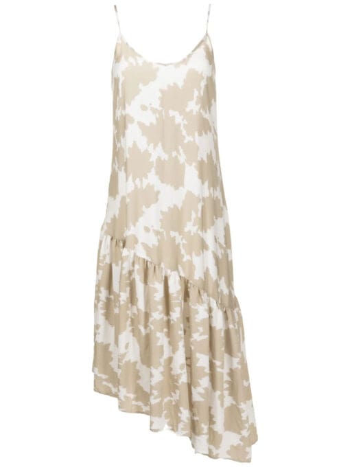 Armani Exchange  abstract-print ruffle-hem dress