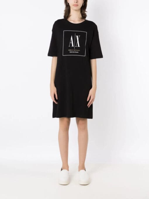 Armani Exchange  logo-print cotton dress - Image 2