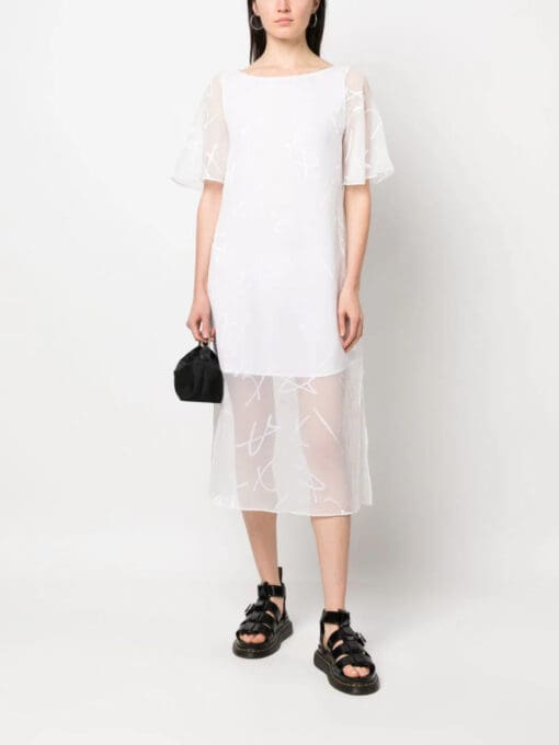 Armani Exchange  sheer-overlay midi dress - Image 2