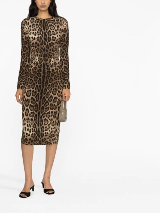 Dolce & Gabbana  long-sleeve leopard-print dress - Image 2