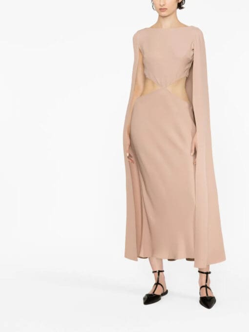 Valentino Garavani  cut-out detail cape dress - Image 2