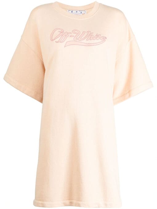 Off-White  Baseball logo-embroidered T-shirt dress