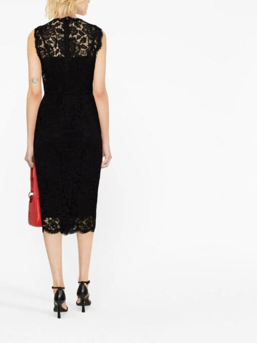 Dolce & Gabbana  lace-overlay fitted sleeveless dress - Image 4