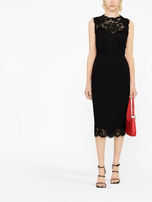 Dolce & Gabbana  lace-overlay fitted sleeveless dress - Image 2