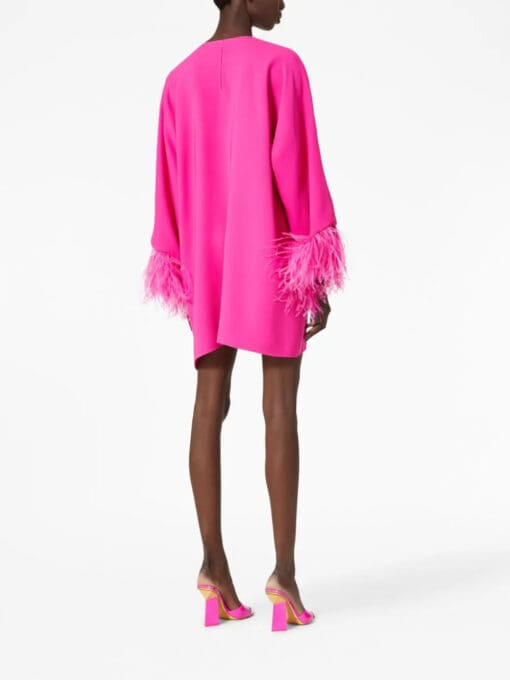 Valentino Garavani  Cady Couture feather-embroidered minidress - Image 4