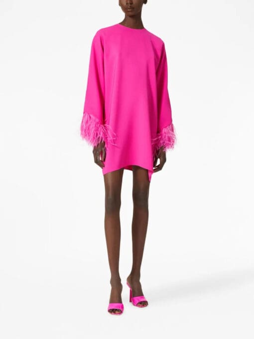 Valentino Garavani  Cady Couture feather-embroidered minidress - Image 3