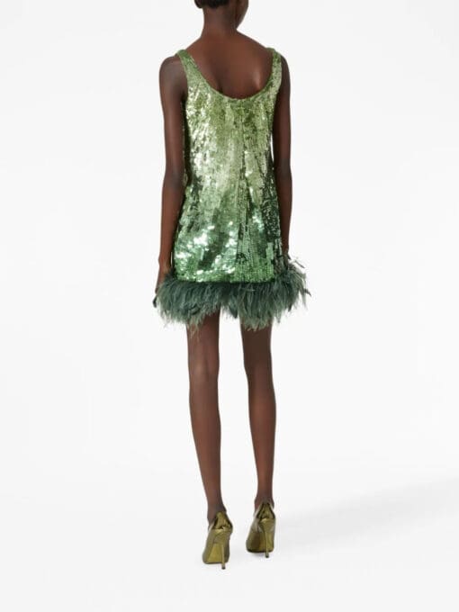 Valentino Garavani  Tulle Illusione feather-hem minidress - Image 4