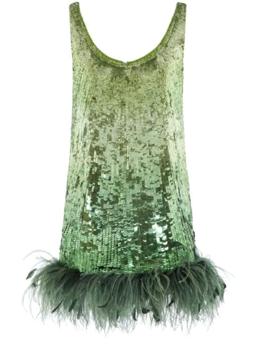 Valentino Garavani  Tulle Illusione feather-hem minidress