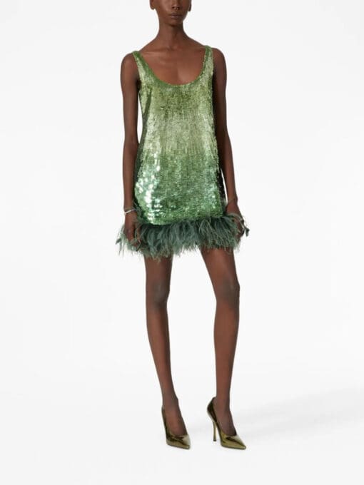 Valentino Garavani  Tulle Illusione feather-hem minidress - Image 2