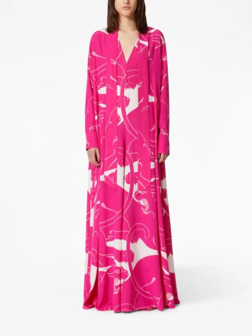 Valentino Garavani  Panther-print silk dress - Image 3