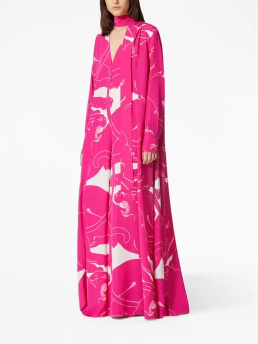 Valentino Garavani  Panther-print silk dress - Image 2