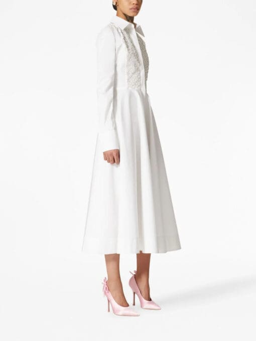 Valentino Garavani  embroidered poplin shirt dress - Image 3