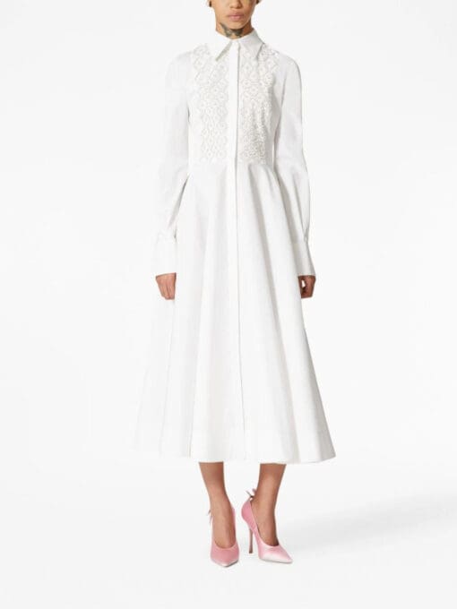 Valentino Garavani  embroidered poplin shirt dress - Image 2