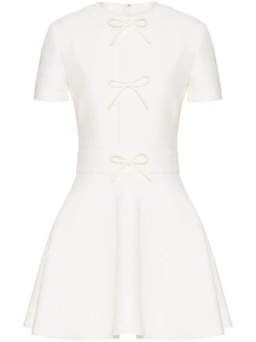 Valentino Garavani  Crepe Couture bow-embellished minidress