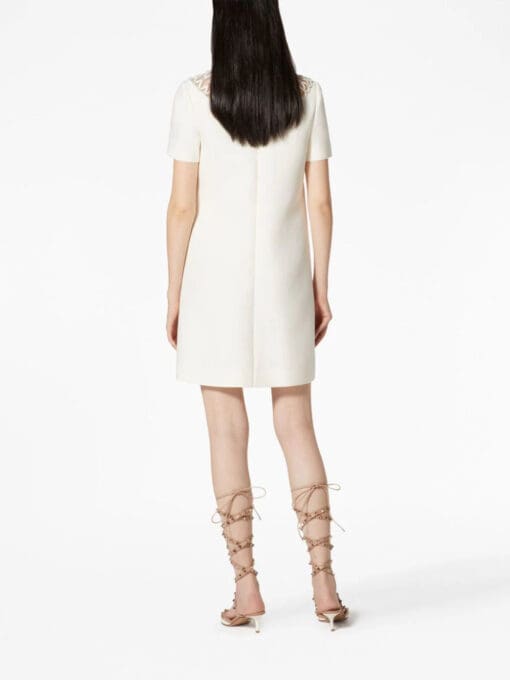 Valentino Garavani  crystal-neckline mini shift dress - Image 4