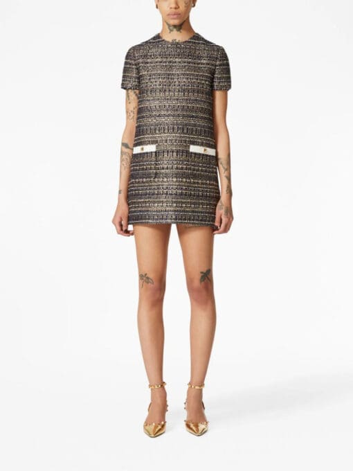 Valentino Garavani  short-sleeve tweed minidress - Image 2