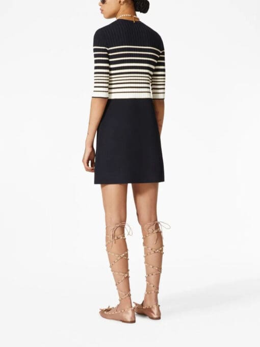 Valentino Garavani  striped lurex mini dress - Image 4