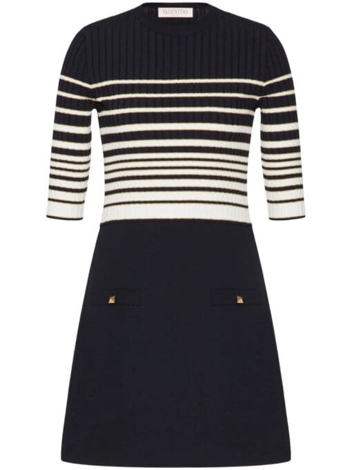 Valentino Garavani  striped lurex mini dress