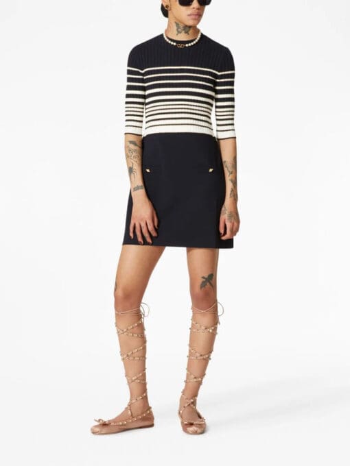 Valentino Garavani  striped lurex mini dress - Image 3