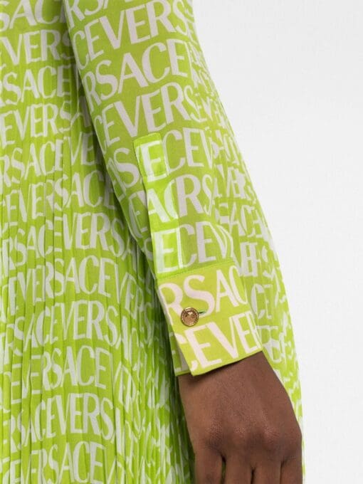 Versace  logo-print silk shirtdress - Image 3