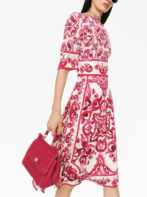 Dolce & Gabbana  Majolica-print midi dress - Image 3