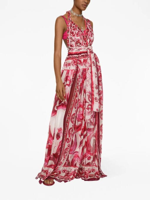 Dolce & Gabbana  Majolica-print halterneck maxi dress - Image 2