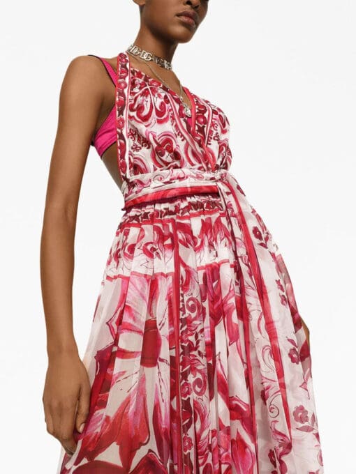 Dolce & Gabbana  Majolica-print halterneck maxi dress - Image 4