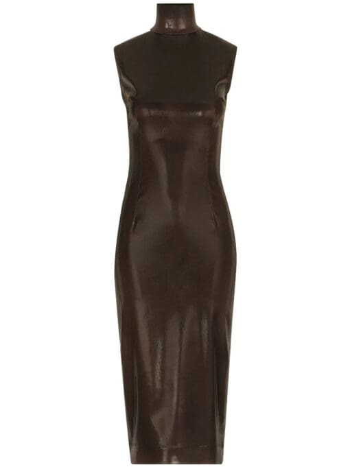 Dolce & Gabbana  coated high-neck midi dress