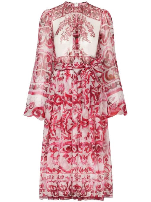 Dolce & Gabbana  Majolica-print silk dress