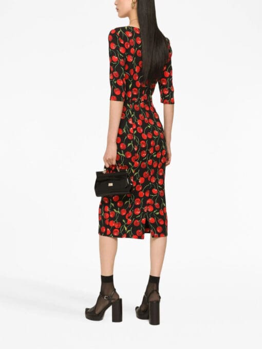 Dolce & Gabbana  cherry-print midi dress - Image 4