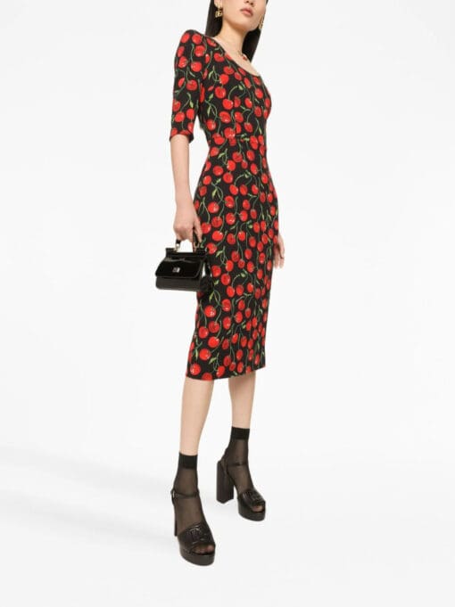 Dolce & Gabbana  cherry-print midi dress - Image 3