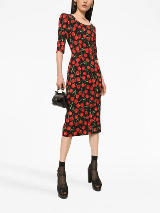 Dolce & Gabbana  cherry-print midi dress - Image 2