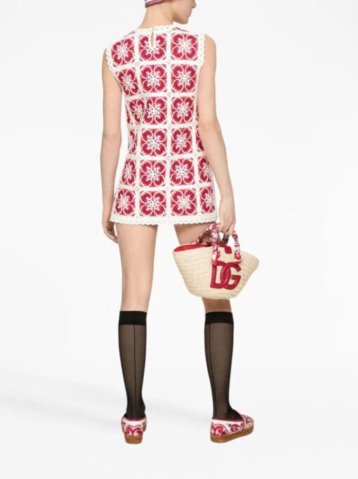 Dolce & Gabbana  Majolica crochet-knit minidress - Image 4