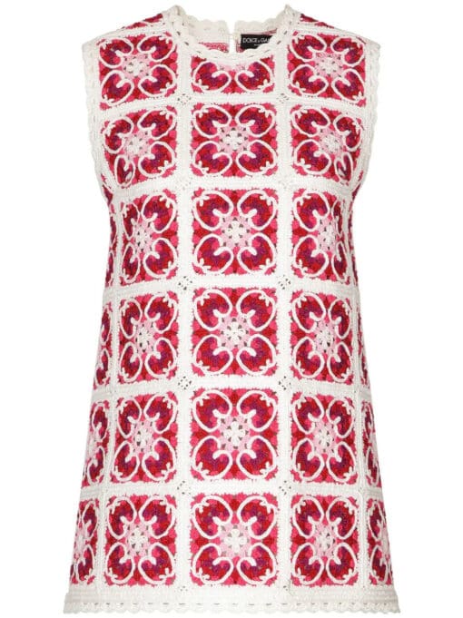 Dolce & Gabbana  Majolica crochet-knit minidress