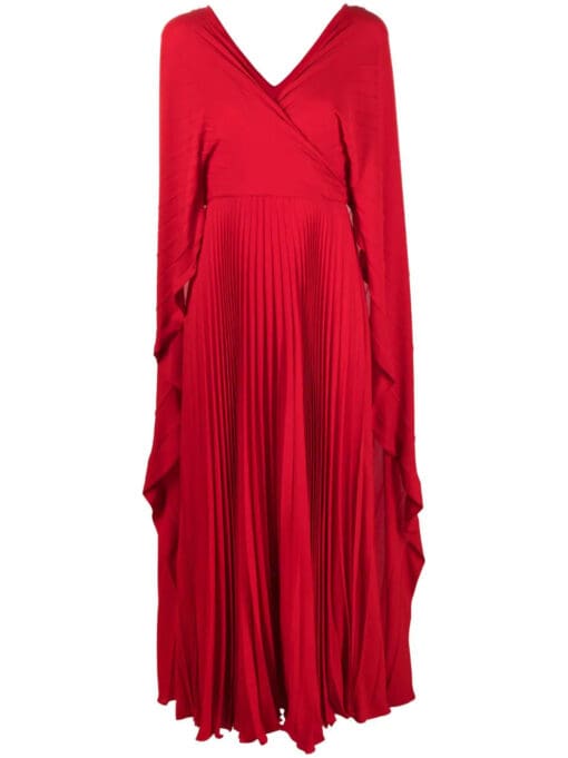 Valentino Garavani  cape-effect pleated silk-georgette gown