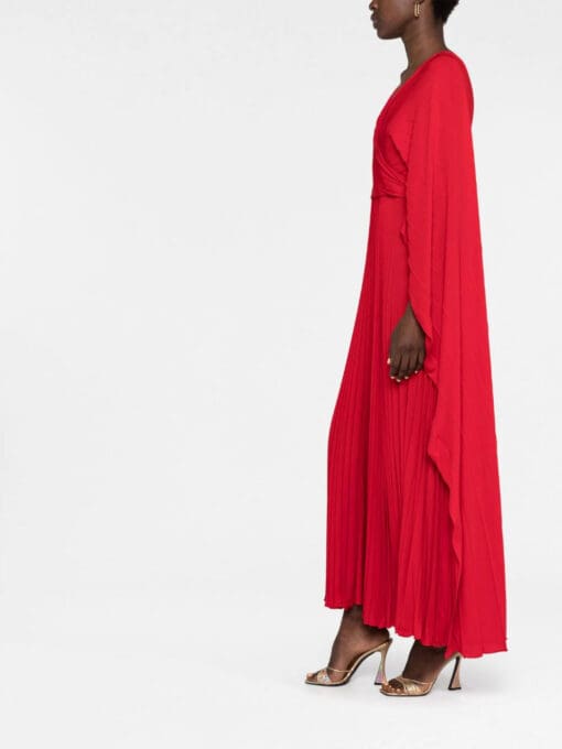 Valentino Garavani  cape-effect pleated silk-georgette gown - Image 3