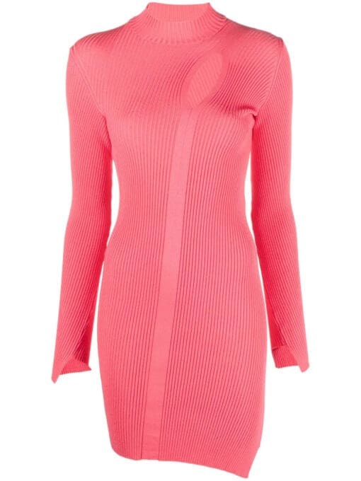 Versace  ribbed-knit slashed minidress