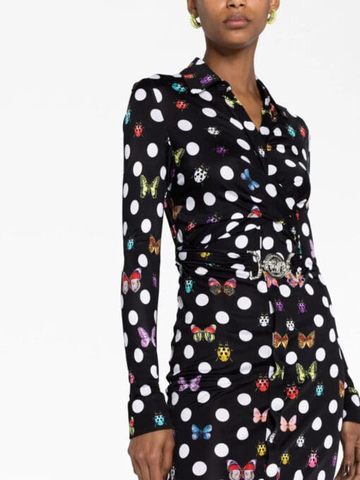 Versace  x Dua Lipa Butterflies & Ladybugs Polka Dot-print dress - Image 3