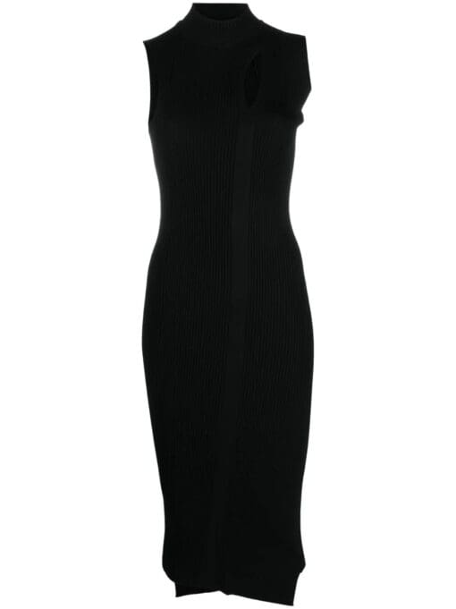 Versace  cut-out ribbed-knit midi dress