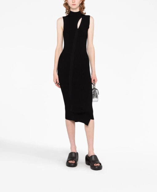 Versace  cut-out ribbed-knit midi dress - Image 2