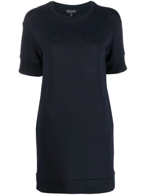 Armani Exchange  embroidered-logo jersey-fleece dress