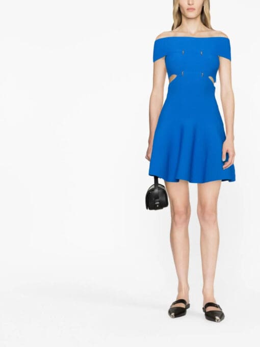 Alexander McQueen  off-shoulder cutout jersey minidress - Image 4