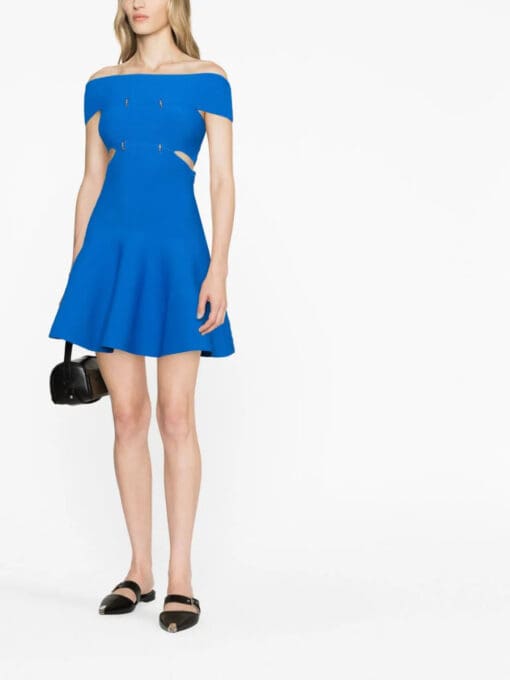 Alexander McQueen  off-shoulder cutout jersey minidress - Image 3