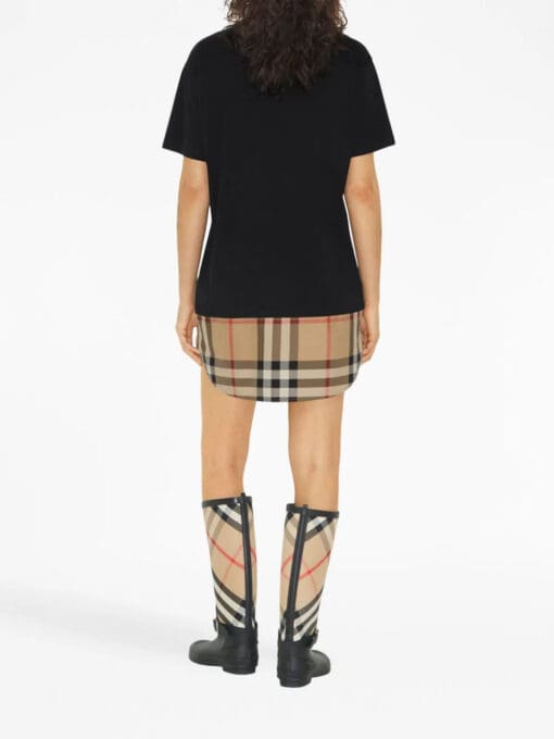 Burberry  check-panel cotton T-shirt dress - Image 4