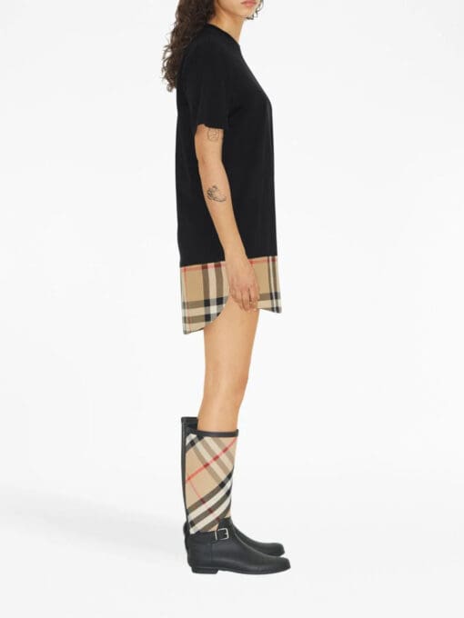 Burberry  check-panel cotton T-shirt dress - Image 3