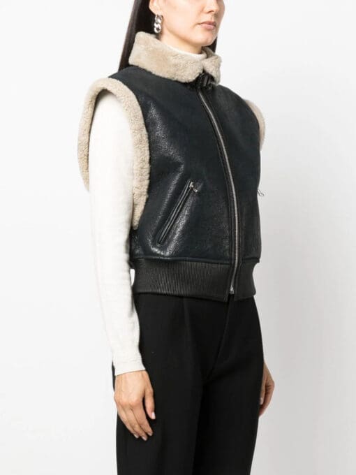 ISABEL MARANT  Aviel shearling-trim gilet - Image 3