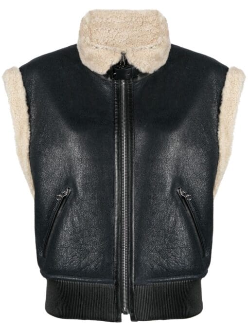 ISABEL MARANT  Aviel shearling-trim gilet