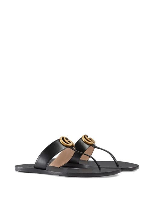 Gucci  Double G leather thong sandals - Image 2