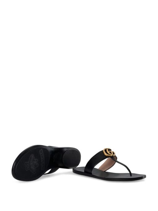 Gucci  Double G leather thong sandals - Image 4